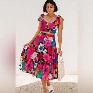 Floral Women's Skirt  and Top- Multicolor-Missing external and internal tags